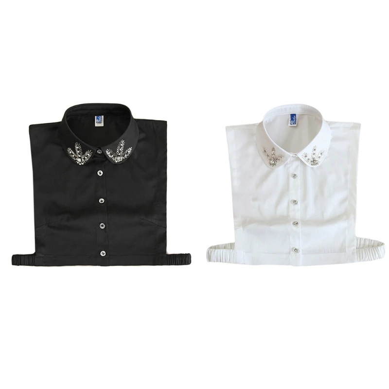 

Decorative Elastic Fake Collar Neck Detachable Collar Beaded Sweater Fake Collar