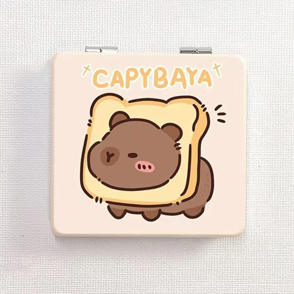 Capybara Cosmetic Mirror Cartoon Double-Sided Folding Makeup Mirror Portable Mini Square High-Definition Makeup Tools