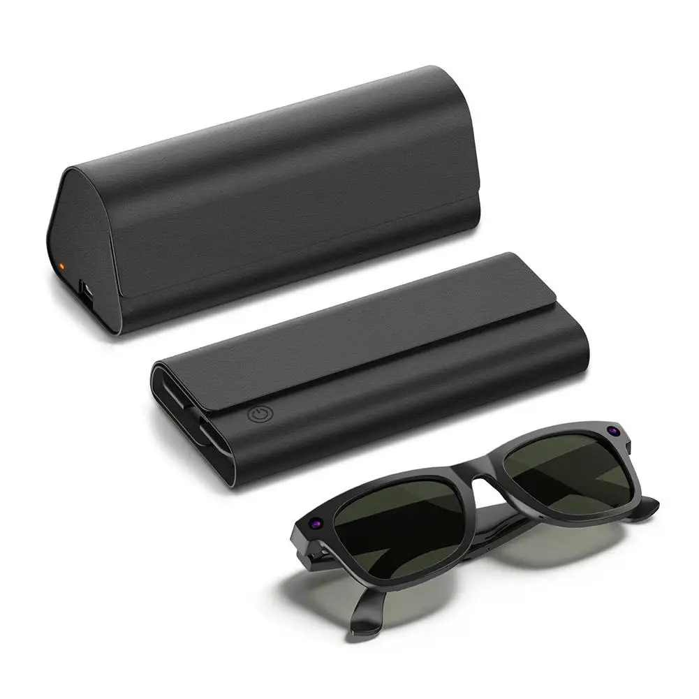 메타 레이밴 접이식 안경 케이스 스마트 안경 2000mAh 무선 충전 보관 2-in-1 접이식 안경 가방