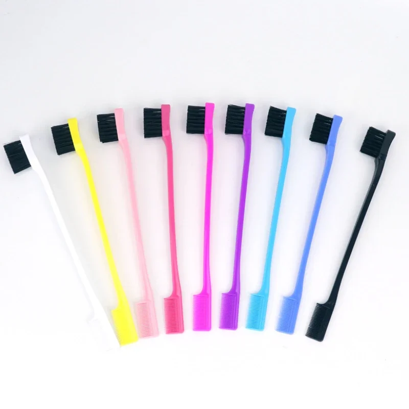 New Hot Selling High Quality Eyebrow Eyelash Double Sided Edge Control Hair Comb Hair Styling Hair Brush Mini Hair Brush 6