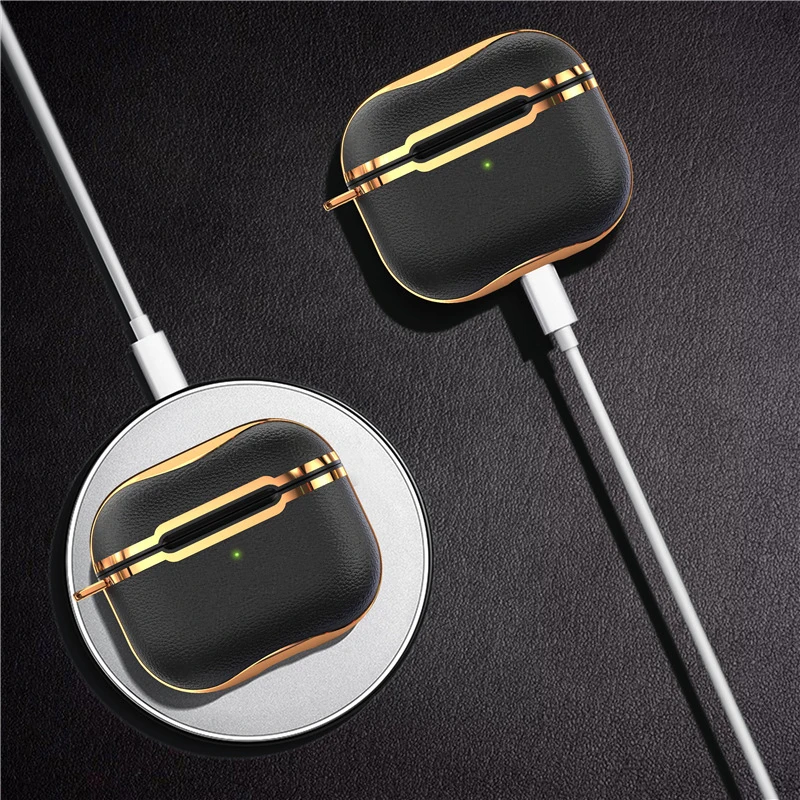 For Airpods Pro 2 Gen Case Luxury Design Black Gold Electroplating Earphone  Case Headphone Cover For Apple Air Pod 3 2 Pro Shell - AliExpress