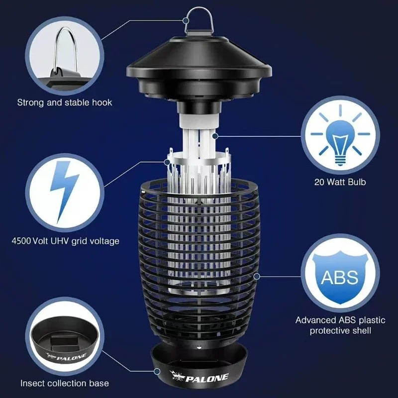 Electric Mosquito Killer Lamp 4500V 20W for Indoor and Outdoor Garden Yard