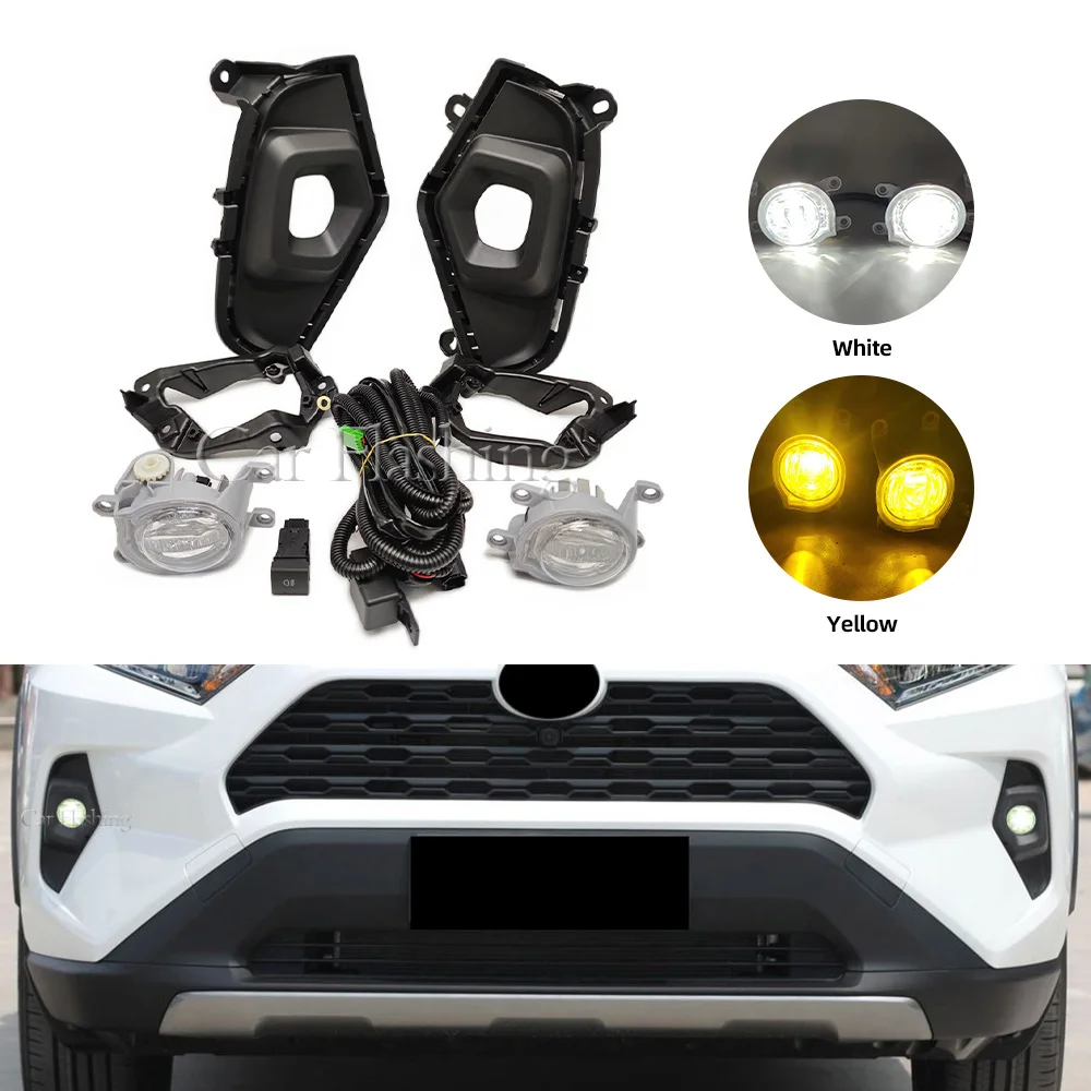 DTMOTO Black Bezel LED Headlights Pair For 2019-2021 Toyota RAV4 – Left + Right – SAE/DOT