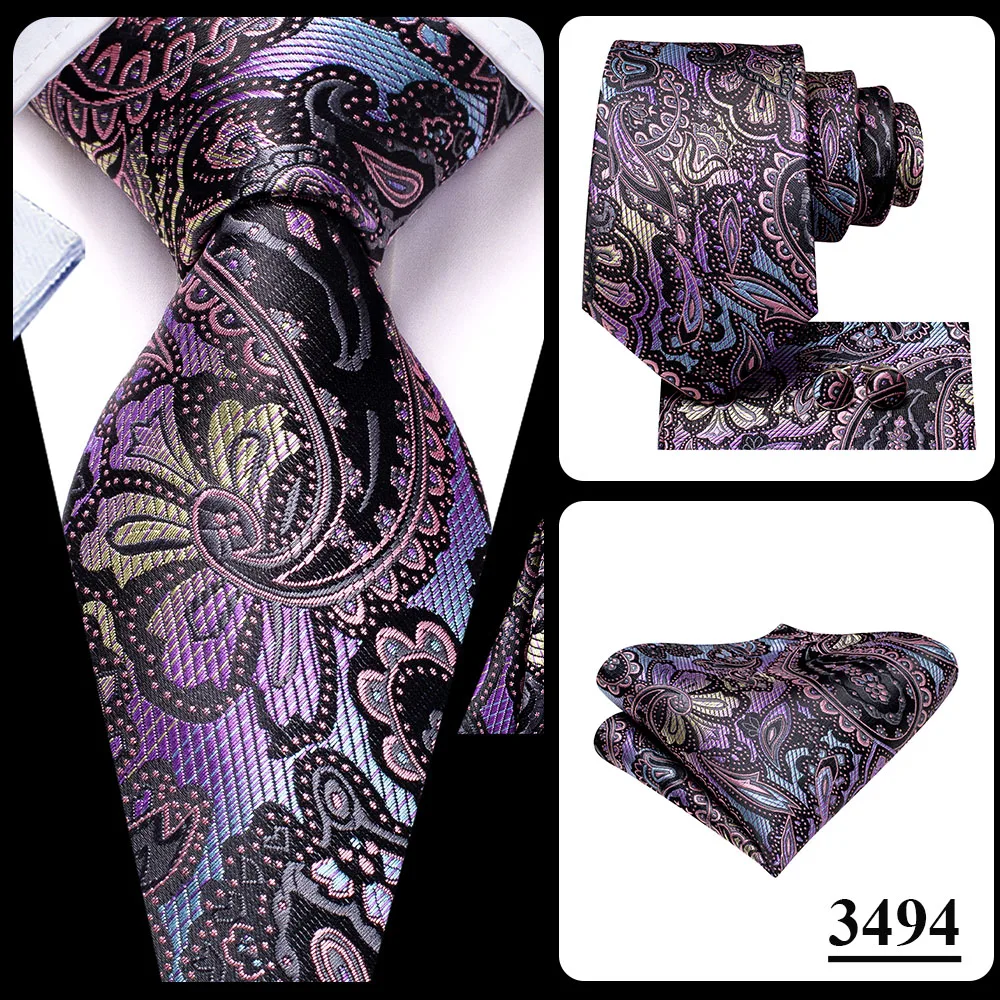 Hallo-Krawatte Helllila Solide Seide Hochzeit Krawatte Für Männer Qualität Hanky Manschettenknopf Geschenk Krawatte Set Mode Neuheit Designer dropshipping – Detail 31