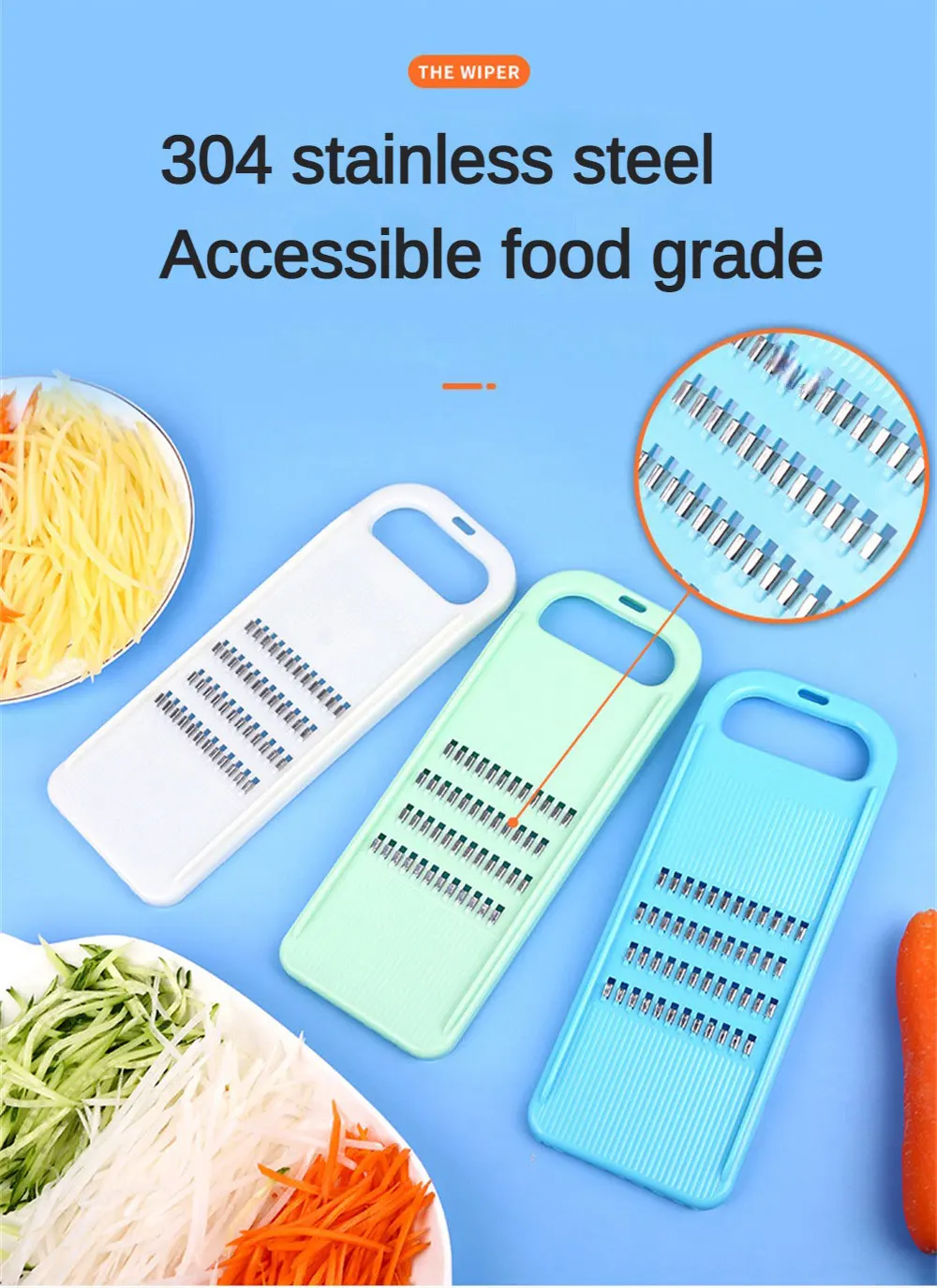 Description Picture 6 of itemGrater Vegetables Slicer Carrot Korean Cabbage Food Processors Manual Cutter Kitchen Accessories Supplies Useful Things for Home