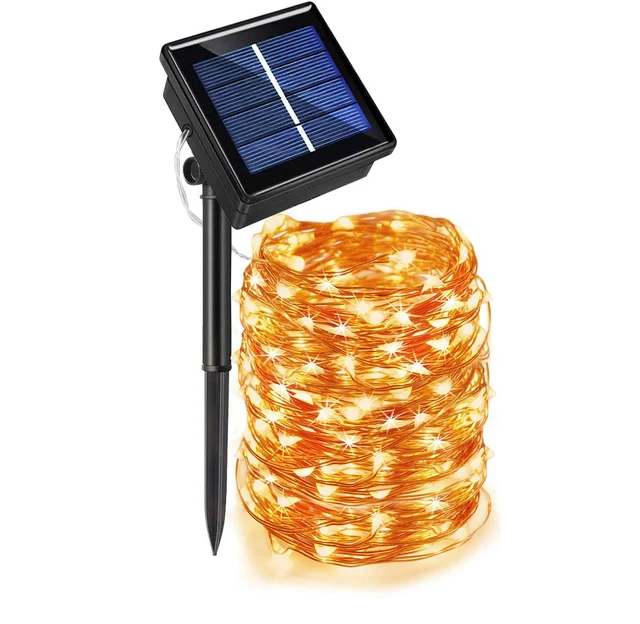 50/100/200/330 LED Solar Light Outdoor Lamp String Lights For Holiday Christmas Party Waterproof Fairy Lights Garden Garland warm white-1pack