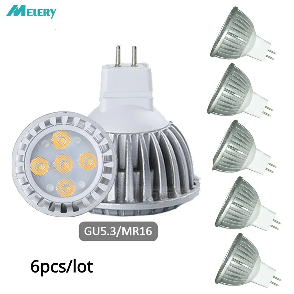 

MR16 LED Spot Light Bulb GU5.3 Lamp 5W/12V Warm/Cold White 2700K/6000K 50W Halogen Equivalent No Flicker Aluminum 560lm 6PACK