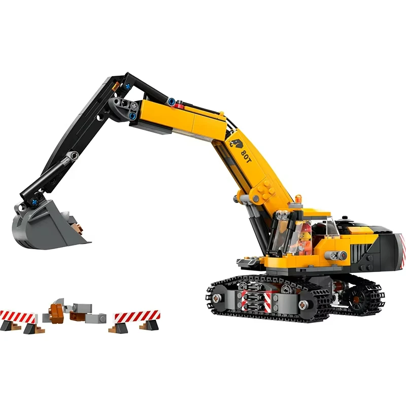 City Construction Excavator Building Blocks MOC With 3 Figures Assemble Bricks Toys Gift For Children Kids