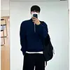 Half Zipper Autumn Winter Coat Men Light Mature Style Korean Style New Sweater Casual Simple Solid Color Long-sleeved Coat 4