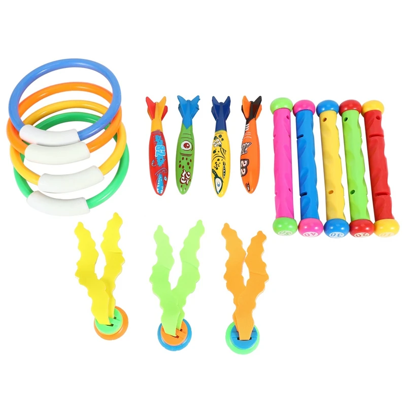 Diving Toys Underwater Sinking Swimming Pool Toy, Diving Rings & Sticks, Torpedoes, Water Grass