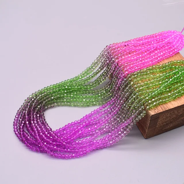 New 2x3mm Dyeing Loose Spacer Czech Beads Crystal Faceted Rondel Glass Beads for Jewelry Making Jewelry DIY Accessories 51 2mm 170pcs