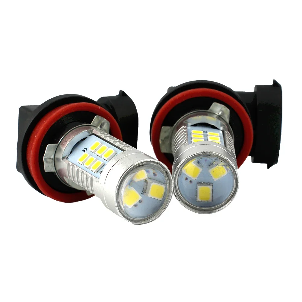 자동차 안개등 전구 고출력 LED, 실용적인 트럭, 2000LM, 200W, 21 LED 칩, 2835 COB 2X, 6000K, 화이트 DC 12V, H11, H8