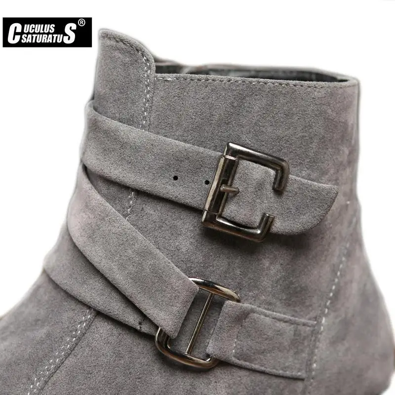 Men Boots Fashion Microfiber Leather Fur Boots Winter Nubuck Leather Warm Outdoor boots snow boots men chelsea boots men training boots