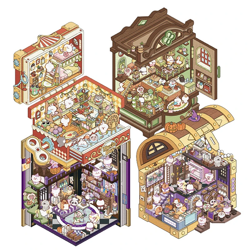 Mr. Paper, 3D 풍경 크리 에이 티브 하우스 스토리지 테마 스티커, 콜라주 일기 스크랩북 DIY 스티커