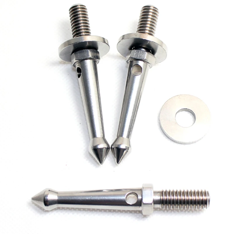 Photo Tripod 3Pcs Stainless 3/8 Inch Tripod Foot Spikes For Softer Looser Terrain For Gitzo/Manfrotto/Siri/Benro, Etc.