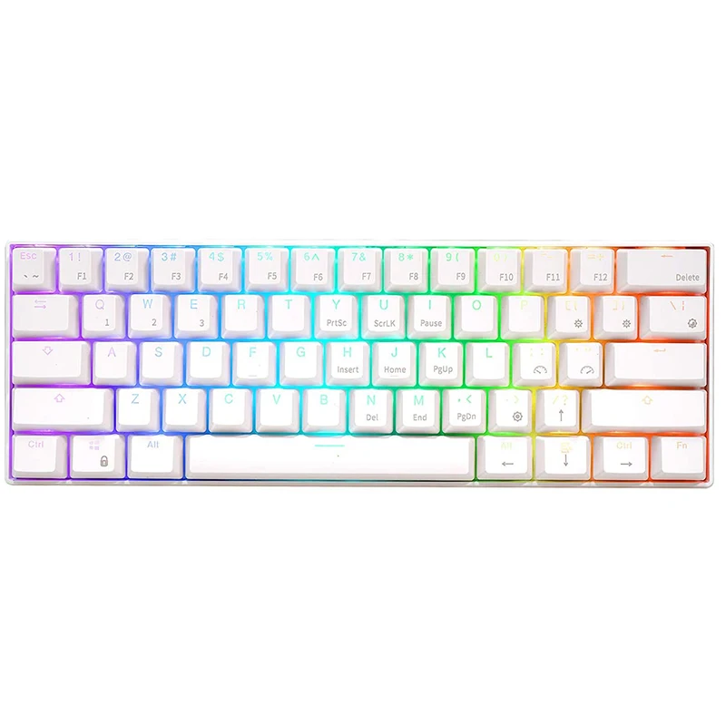 Проводная Механическая игровая клавиатура RK ROYAL KLUDGE RK61 60% ультракомпактная белая