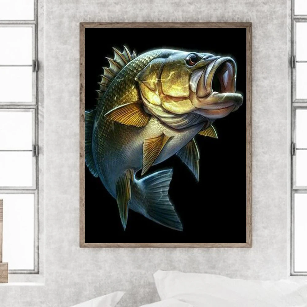 Diamond Painting Big Carp Bass 5D Diy Cross Stitch Kit Full