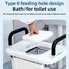 Commode Toilet Squat Toilet Converted To Toilet Seat, No Punching Foldable Elderly Bathroom Commode Chair for Disabled Armrest 3