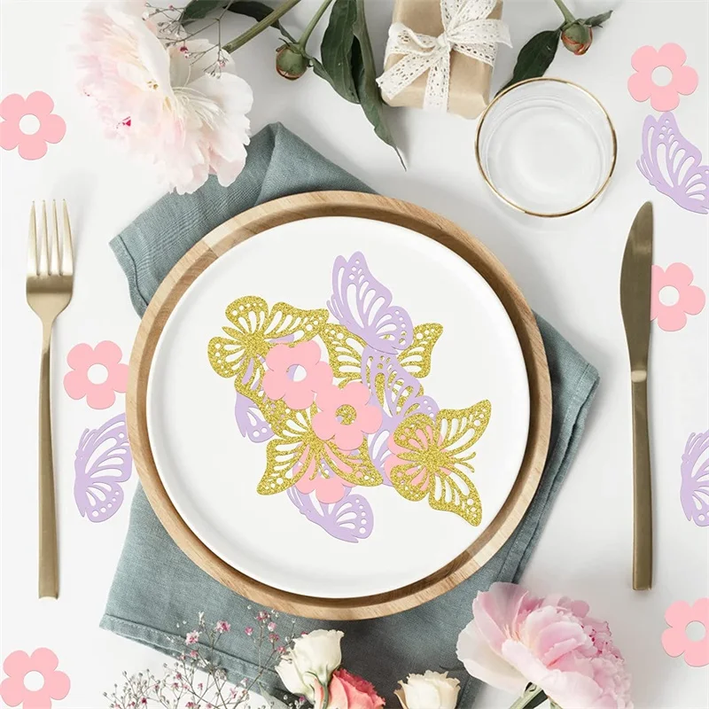 100PC Butterfly Confetti Spring Summer Flower Butterfly Birthday Party Wedding Bridal Shower Baby Shower Decorations party decorations,paper confetti,wedding decor supplies