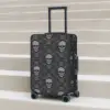 Cool Skull Doodle Suitcase Cover Vintage Cruise Trip Protector Vacation Fun Luggage Case 1
