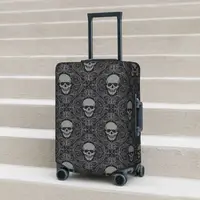 Cool Skull Doodle Suitcase Cover Vintage Cruise Trip Protector Vacation Fun Luggage Case 1