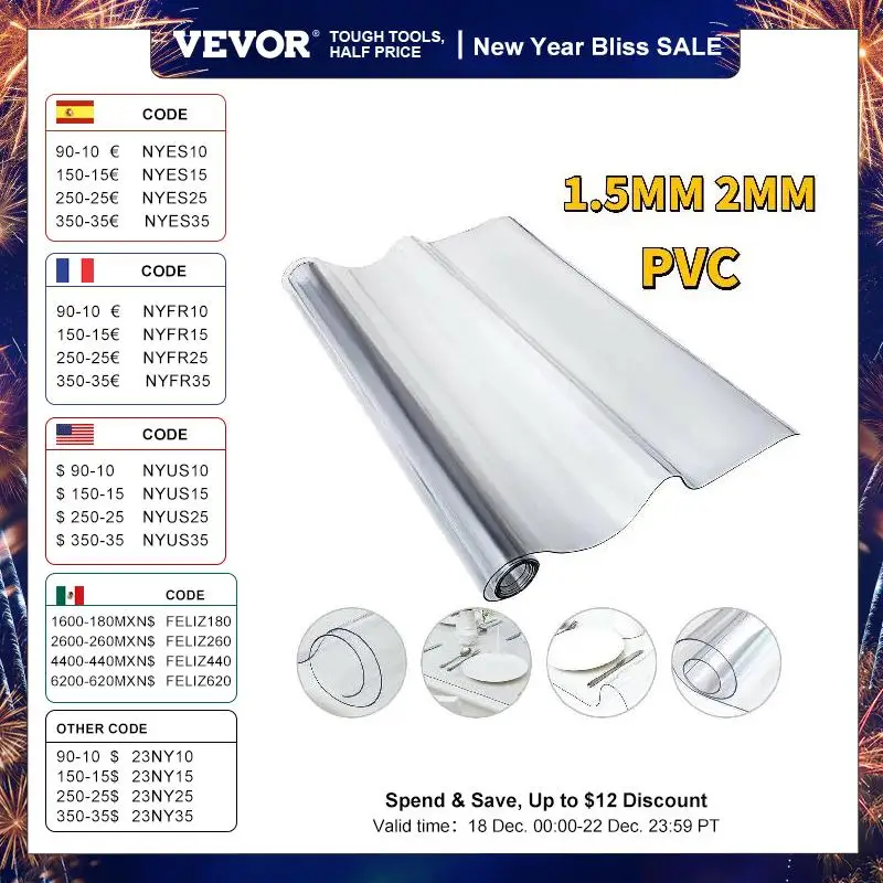 Waterproof Clear PVC Table Protector Cover