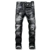 Mens Street Fashion Slim Fit Ripped Black Jeans  Quality Men Luxury Brand Blue Denim Pants Men Stretch Skinny Jeans Size 44-54 2