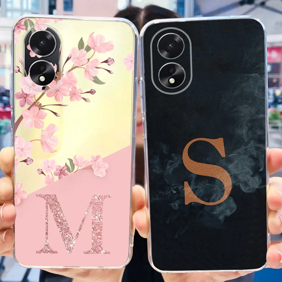 Per Oppo A38 Custodia Oppo A18 Cute Letter Soft Silicone Tpu Cover Posteriore Del Telefono Paraurti Per Oppo A38 A18 4G Cph2579 Cph2591