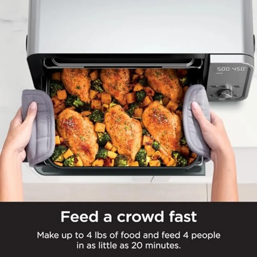 10-in-1 Digital Air Fry Oven with Extra Large Capacity Flip Up and Away Design Stainless Steel Body Precise Temperature Control 6