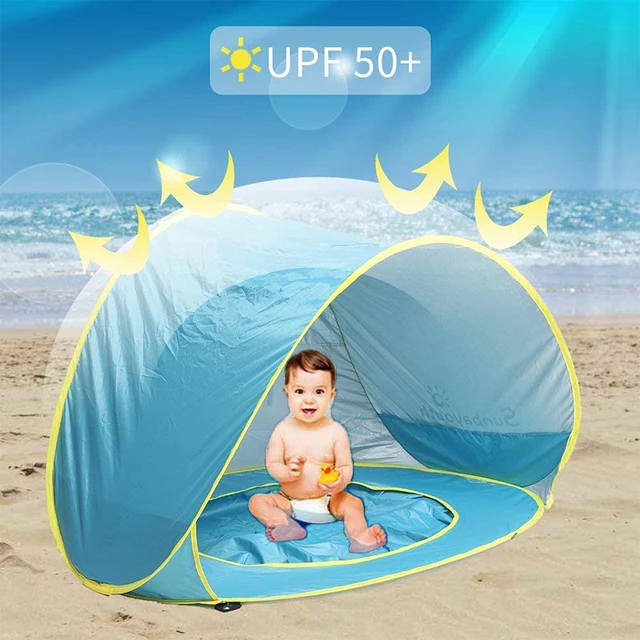 Baby Beach Tent Children Waterproof Pop Up sun Awning Tent UV-protecting Sunshelter with Pool Kid Outdoor Camping Sunshade Beach 1