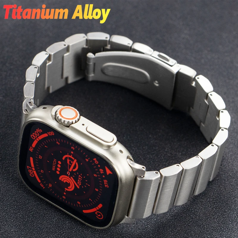 

Titanium Alloy Strap for Apple Watch Band Ultra 49mm 45mm 42 44mm Metal Correa Wristband for Iwatch Series 8 7 6 5 SE 4 Bracelet