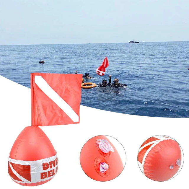 Spearfishing Buoy Seac PVC Diving Buoy With Flag And 20m Rope Spear Fishing  Float