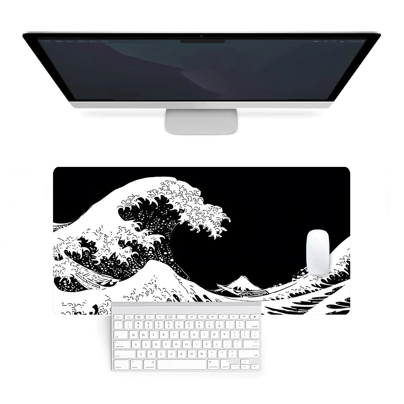 Mouse Pad Desk Pad Mouse Mat Desk MatComputer Keyboard Desk Mat Desk Pad with Non-Slip Base and Stitched Edge