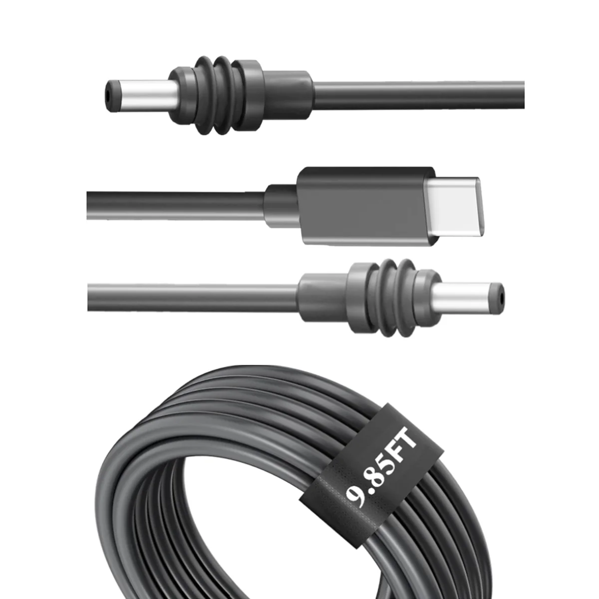 For Starlink Mini 2-in-1 Power Cord 9.85FT/3M USB C to DC Power Work with 65W PD Source DC Male to Type-C Male Charging Cord OEM