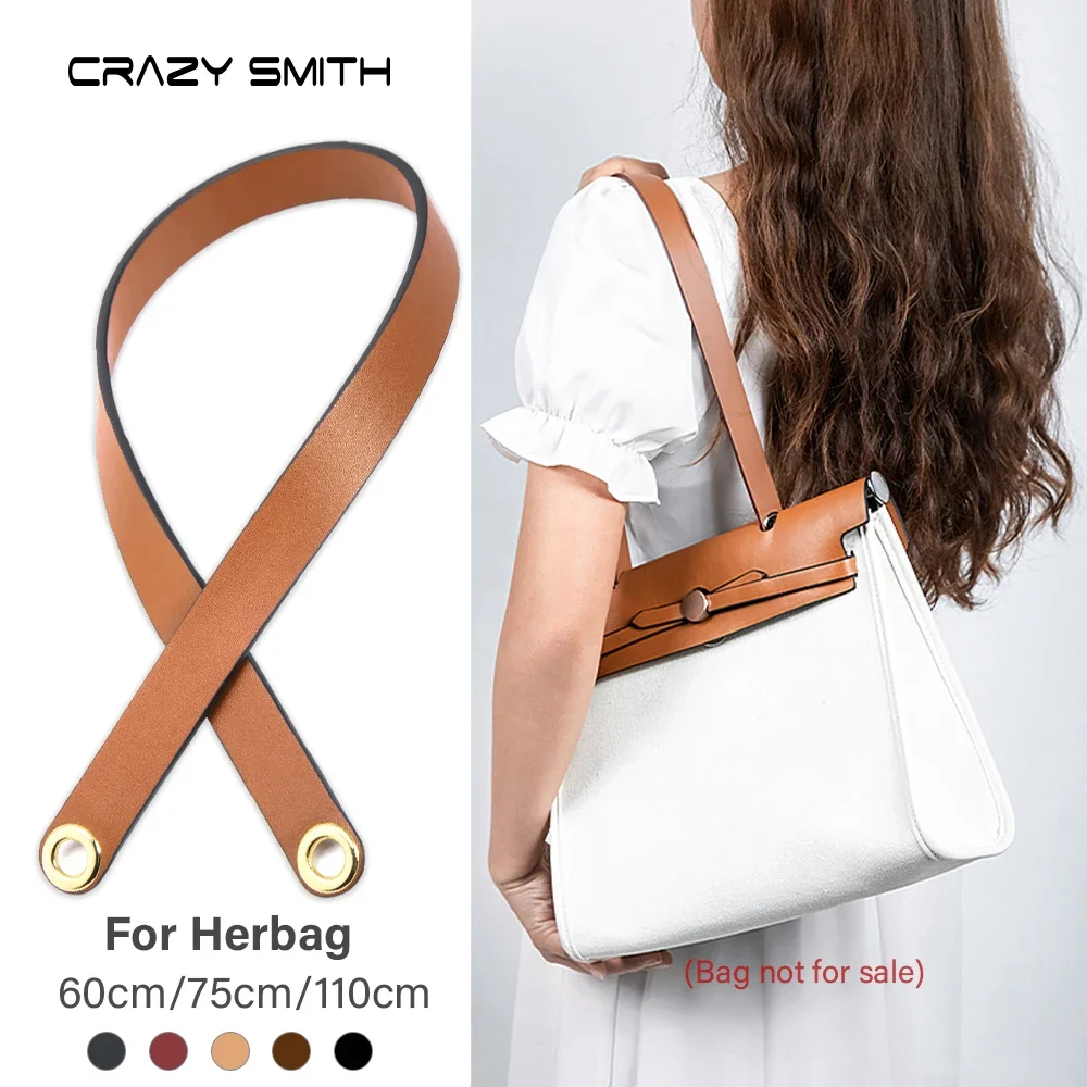 CRAZYSMITH 100 % echtes Leder Taschengurt für Hermes Herbag31 kurze Schultergurte 110 cm modifiziertes Ersatztaschenzubehör
