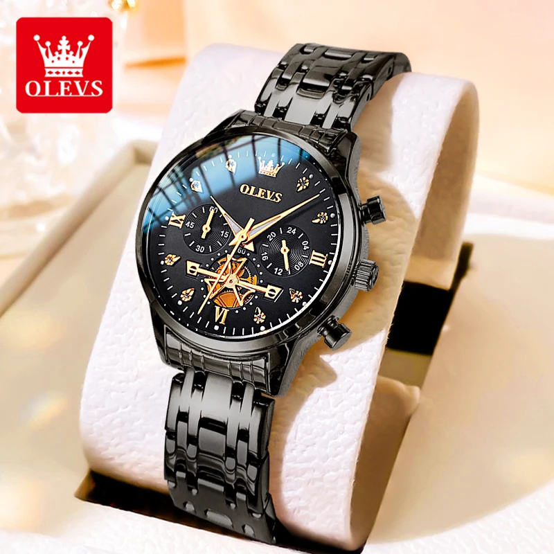 Elegant Waterproof Quartz Women's Chronograph Watch by OLEVS