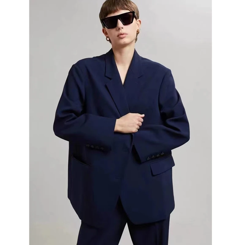 

Fr@nkieShop Blazer 2023 New Autumn/Winter American Oversize Two button Split Commuter Fashion Suit Coat