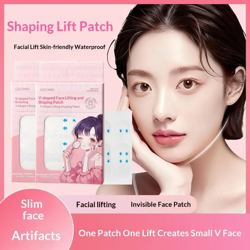 20개 패치 페이스 리프트 테이프 투명 페이스 리프트 스티커 주름 제거 스티커 턱 라인 개선 잔주름 완화 V라인 모양 만들기