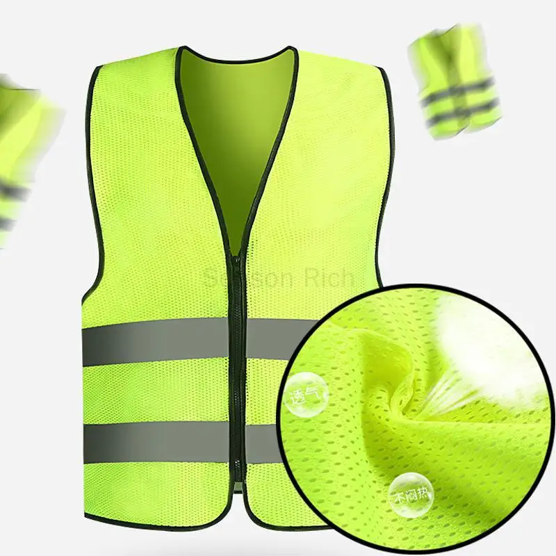 Safety Vest Reflective Strip Fluorescent Mesh High Visibility