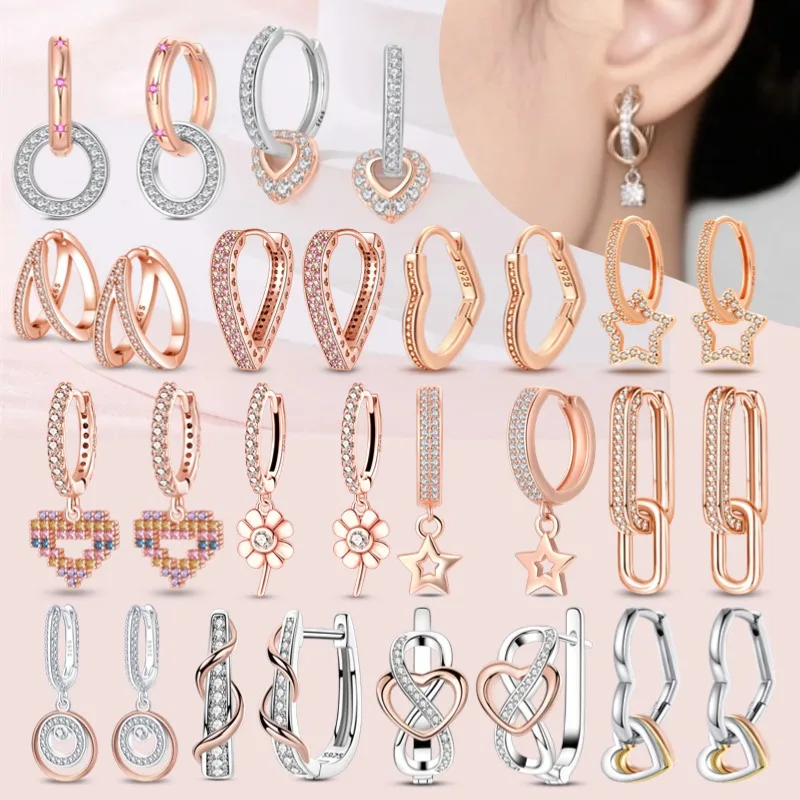 Ohrnadel aus 925er-Sterlingsilber, minimalistisch, gedreht, rund, Gold, Creolen, modisch, Zirkon, Ohrschnalle, Hochzeit, Damenschmuck, Geschenke – Detail 1