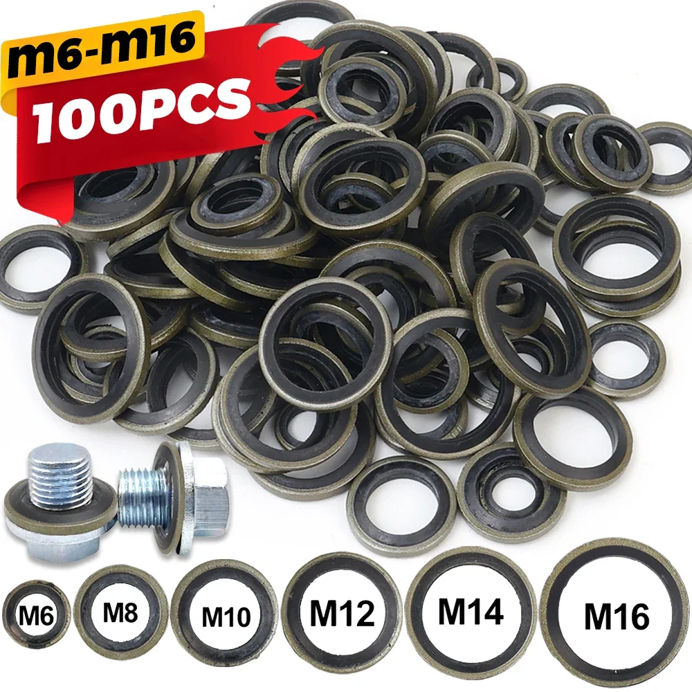 Bonded Seal Sealing Gasket Car Oil Drain Screw Combined Sealing Washer Sump Plug M6-M16 Combination Gasket Oil Resistant O Ring