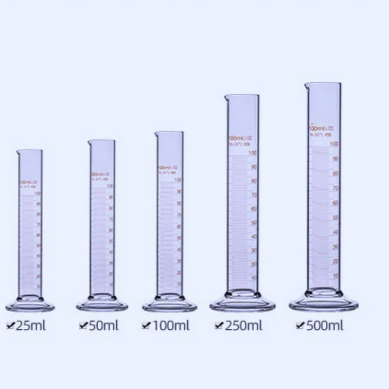 Laboratory Measuring Cylinder With Scale 5/10/20/25/50/100/250/500/1000ml Capacity for Lab Supplies