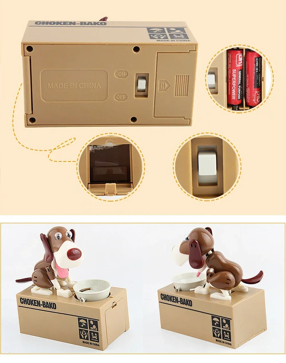 Cute Electronic Dog Robot Piggy Bank Automatic Coin Storage Box_voghion.com