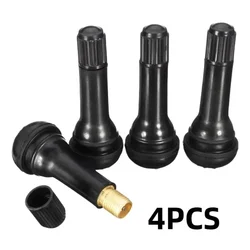 High - Quality Snap - In Rubber Tire Valve Stems with Caps - Black (Black)