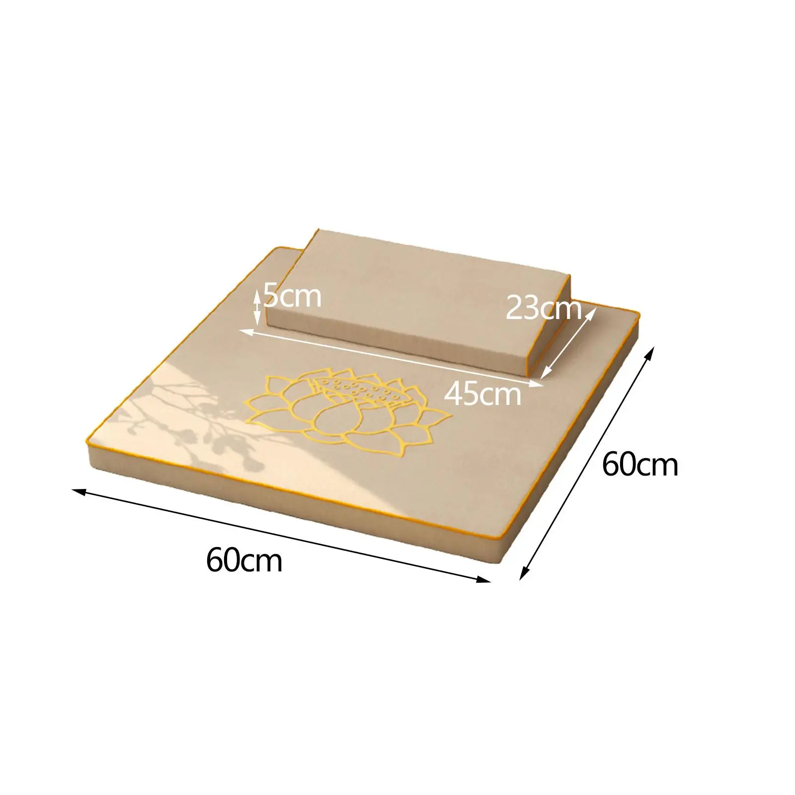 2 Pieces Meditation Cushion Washable Cover Thick Yoga Mat Set Floor Pillows