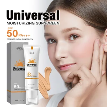 SPF50 Sunscreen Tinted Moisturizing Skin Protection Refreshing Makeup Sunscreen Cream UV Resistance Sunscreen Waterproof Lasting