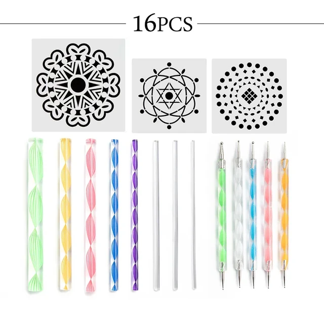 16pcs/set Mandala Dotting Tools Kit For Painting Rock Stone Pottery Rod  Stencil - Art Sets - AliExpress