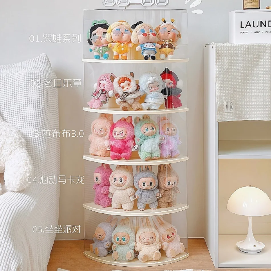 Labubu transparent display box single stackable canvas vinyl storage box figurine blind box storage rack image 21