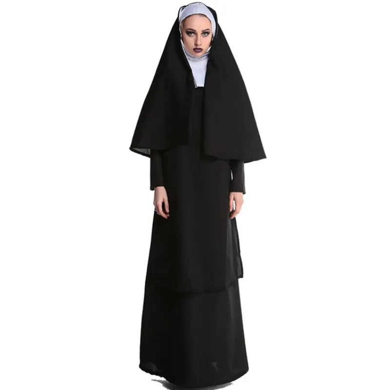 The Nun Cosplay Costume Horror Films Cosplay Cross Ghost Halloween Costume The Conjuring Black Women Halloween Costume