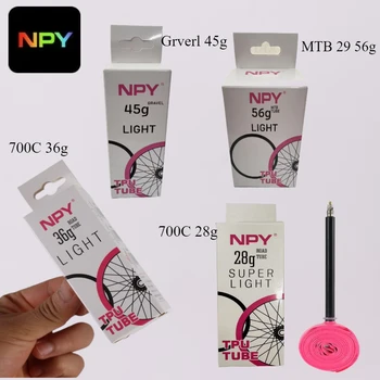NPY TPU Camera d'aria per bicicletta 700C X18 23 25 28 32 35 37 40 47C Ultraleggero Road Ghia BikeTire Valve 45/65/85mm MTB 29 pollici Tubo